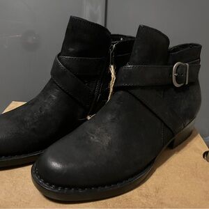 Born Black Ankle Booties with Buckle Detail
